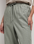 Linen Rich Drawstring Tapered Trousers