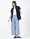 Linen Rich Stripe Relaxed Fit Trousers