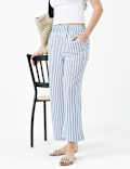 Linen Rich Stripe Relaxed Fit Trousers