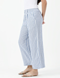 Linen Rich Stripe Relaxed Fit Trousers