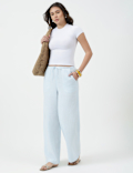 Linen Rich Plain Relaxed Fit Pants