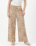 Linen Rich Abstract Relaxed Fit Pants