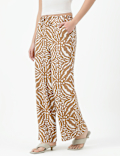 Linen Rich Abstract Relaxed Fit Pants