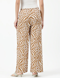 Linen Rich Abstract Relaxed Fit Pants