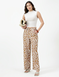 Linen Rich Abstract Relaxed Fit Pants