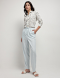 Linen Rich Tapered Trousers