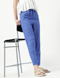 Linen Rich Plain Relaxed Fit Trousers