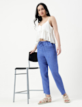Linen Rich Plain Relaxed Fit Trousers