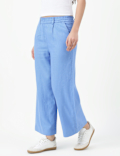Linen Viscose Crop wide Leg Trousers