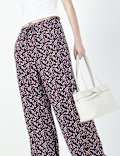 LINEN BLEND WIDE LEG TROUSER