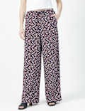 LINEN BLEND WIDE LEG TROUSER