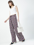 LINEN BLEND WIDE LEG TROUSER