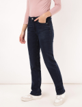 Straight Fit Cotton Blend Jeans