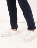 Straight Fit Cotton Blend Jeans