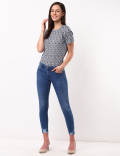 Chewed Hem Denim w/Stretch