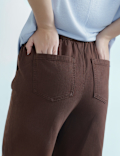 Cotton Rich Drawstring Wide Leg Trousers