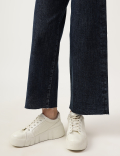 Cotton Mix Plain Wide Leg Jeans