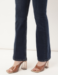 Cotton Mix Plain Slim Flared Jeans