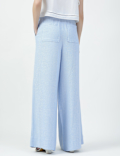 Linen Rich Plain Relaxed Fit Trousers