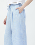 Linen Rich Plain Relaxed Fit Trousers