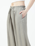 Linen Rich Plain Relaxed Fit Trousers