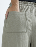 Linen Rich Plain Relaxed Fit Trousers