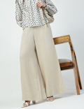 Linen Rich Plain Relaxed Fit Trousers
