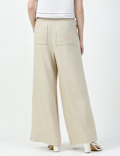Linen Rich Plain Relaxed Fit Trousers