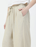 Linen Rich Plain Relaxed Fit Trousers