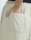 Linen Rich Plain Relaxed Fit Trousers
