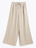 Linen Rich Printed Drawstring Trousers