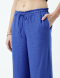 Linen Rich Striped Regular Fit Pants
