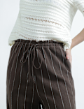 Linen Rich Striped Regular Fit Pants