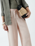 Linen Rich Striped Regular Fit Pants