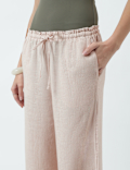 Linen Rich Striped Regular Fit Pants