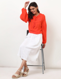 Linen Mix Plain Regular Fit Skirts
