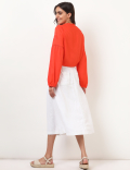 Linen Mix Plain Regular Fit Skirts
