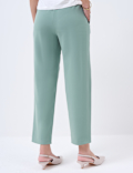High Waisted Pleat Front Tapered Trousers