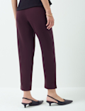 High Waisted Pleat Front Tapered Trousers
