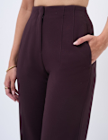 High Waisted Pleat Front Tapered Trousers