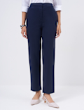 Cotton Rich Slim Fit Ankle Grazer Trousers