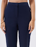 Cotton Rich Slim Fit Ankle Grazer Trousers