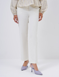 Cotton Rich Slim Fit Ankle Grazer Trousers