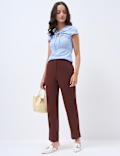 Cotton Rich Slim Fit Ankle Grazer Trousers