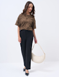 Cotton Rich Slim Fit Ankle Grazer Trousers
