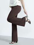 Viscose Rich Plain Slim Fit Trousers