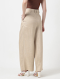 Flax Mix Plain Regular Fit Trousers