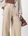 Flax Mix Plain Regular Fit Trousers