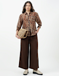 Linen Rich Textured Regular Fit Trousers