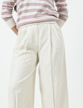 Linen Rich Textured Regular Fit Trousers